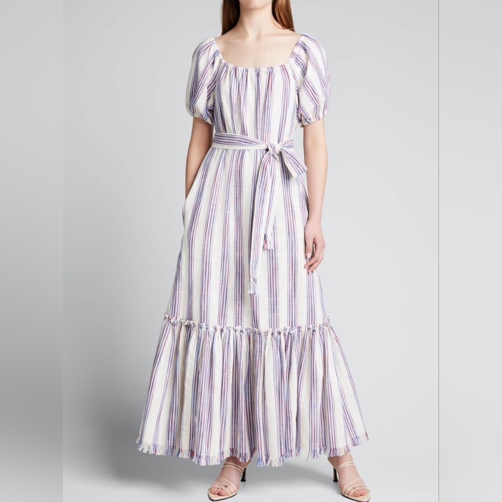 TORY BURCH Stripe Midi Coverup‎ Dress In Jamaica Stripe